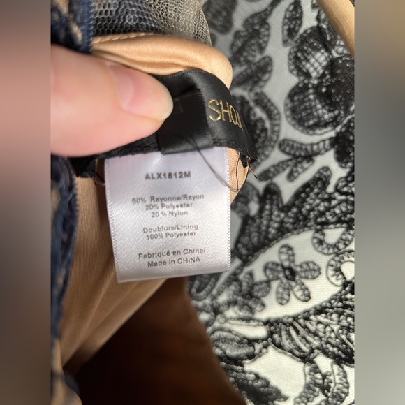 Tadashi Shoji navy and nude dress, size 12 - Picture 4 of 5